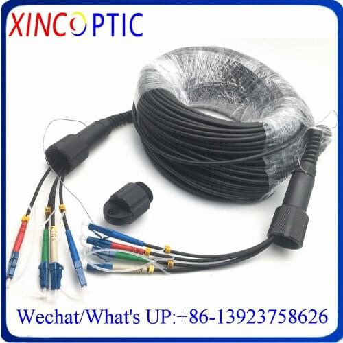 4C 100M SM G657A,MM OM2 OM150/125/ 62.5/125 LSZH/TPU,1Pcs PDLC(4Core)-PDLC(4Fibers)Armored Fiber Optic Patch Cord/Leads Jumper