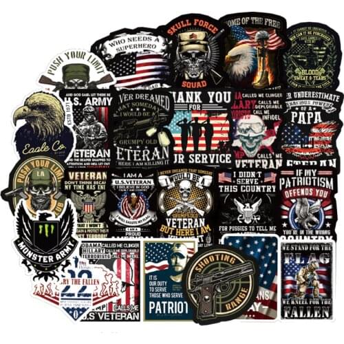 50 PCS Pack US Special Forces Sticker Cool For on Motorcycle Skateboard Hydro Fask Laptop Suitcase Waterproof Stickers