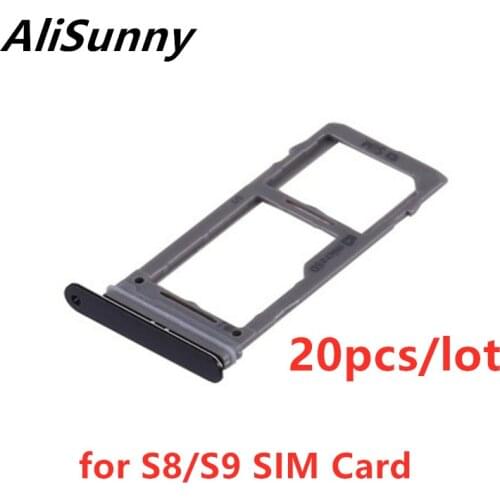 AliSunny 20pcs SIM Card Tray Holder for SamSung Galaxy S8 S9 Plus Singal Dual Adapter Replacement Parts