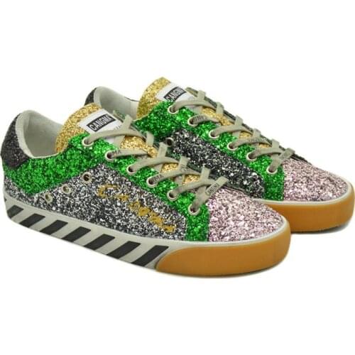 CANGMA Luxury Brand Designer Sneakers Women Sequined Flats Black Silver Glitter Shoes Classic Women Sneakers Female Zebra