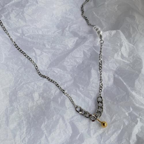 Titanium steel Gothic Simple Sweater Chain Fashion Hip-Hop Jewelry Round Pendant Necklace For Women Fashion Collar Statement New