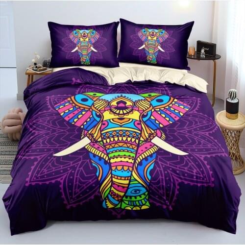 Digital Printing Boho Elephant Duvet Cover Set Comforter Cases Pillow Cover Full Single Double Size Bohemian Styles Bedding Sets
