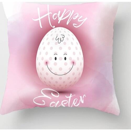 Cute Cartoon Easter Bunny Eggs Decorative Throw Pillows Covers Letters Cushion Cover Sofa Home Decoration Accessories for Kids