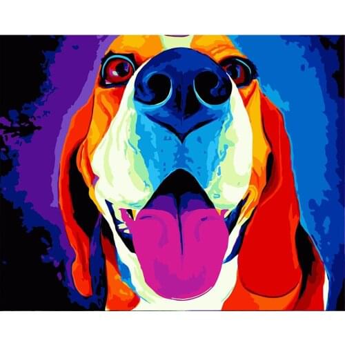 DIY Painting By Numbers Praying dog Drawing On Canvas HandPainted Painting Art Gift DIY Home Decoration