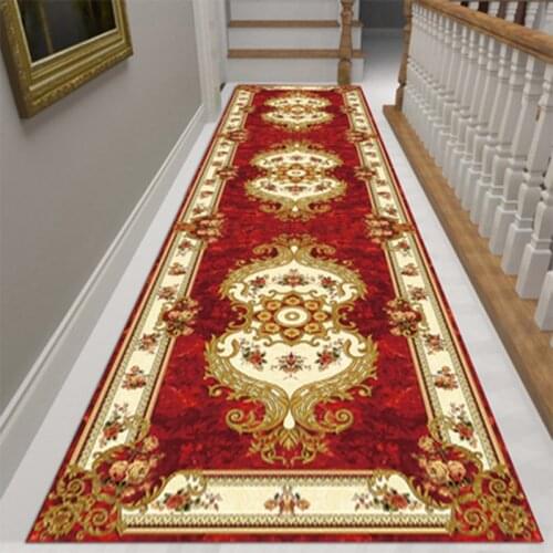 Corridor Carpets Hotel Long Aisle Rug Decorative Entrance Hallway Anti-Slip Home Stair Carpet Runner Wedding Floor Rugs Red Blue