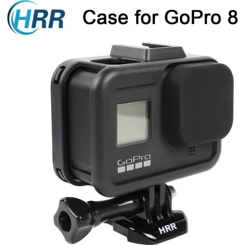 HRR Protective Housing Case for GoPro Hero 8 Black Protect Frame Accessory,W Lens Cap Cold Shoe Base for Go Pro 8 Camera Mount