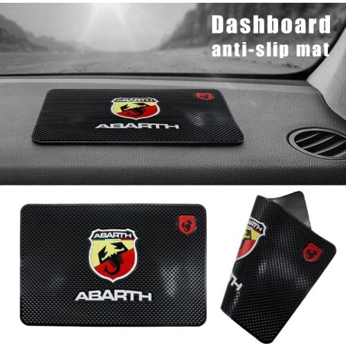 Car Interior PVC Mat Dashboard Non-Slip Pad For Abarth 595 500 Tapis Simbolo Tshirt Auto Styling Accessories 2021
