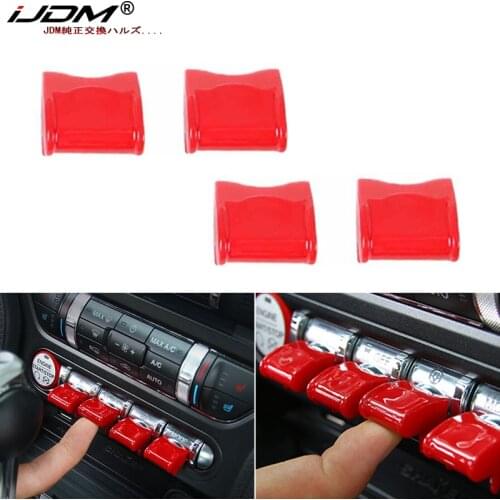 IJDM 4pcs Red ABS Console Control Switch Buttons Covers Trims For 2015-up Ford Mustang Design from the Control Button of Aven