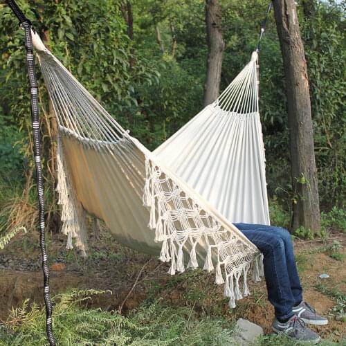 Natural White Hammock Cotton Hammock Swing Bed for Patio