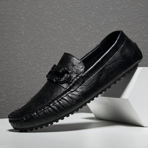 New Mens Loafers Genuine Leather Luxury Shoes Men Business Italian Flats Brand Non-Slip Adulto Driving Shoes Classic Loafers Men