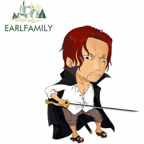 EARLFAMILY 13cm x 10.7cm For One Piece Shanks Personality Creative Stickers Vinyl Car Sticker Accessories Anime Waterproof