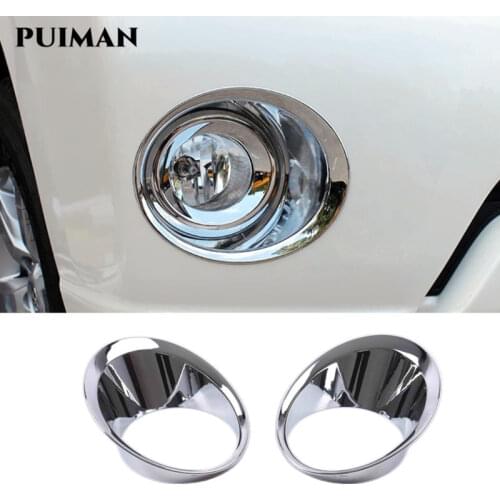 For Toyota Land Cruiser 150 Prado LC150 FJ150 2014-2017 ABS Chrome Front Fog Lamp Overlay Cover Car Styling Trims Accessories