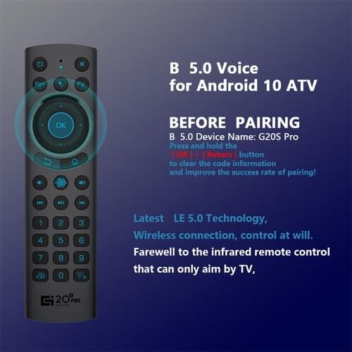 G20BTS Plus G20S PRO 2.4G Wireless Voice Backlit Air Mouse Gyroscope IR Learning Remote Control for X96 X4 AM7 Android TV BOX