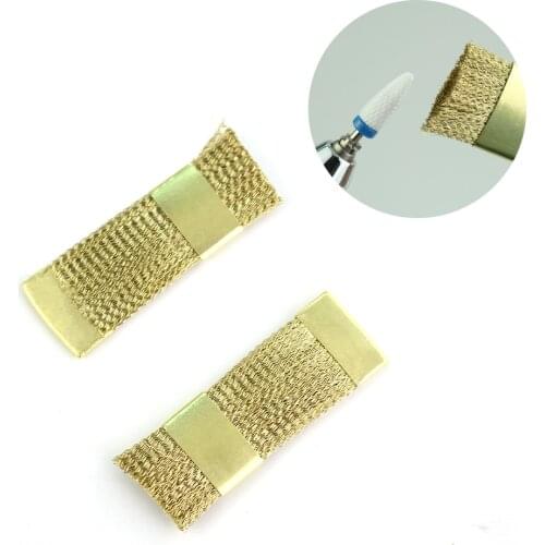 Nail Cleaning Brush Gold Dental Portable Electric Manicure Drills Copper Wire Drill Brush Cleaner Nail Drill Bit Clean Tool