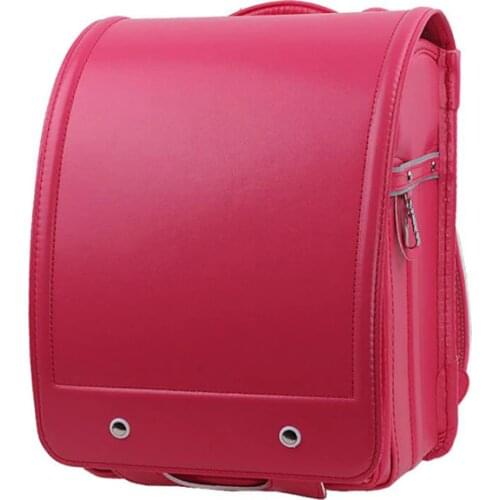 NEW arrived 2021 Orthopedic School Bag Children Backpack For Boy And Girl solid waterproof PU Hasp Japan Randoseru Kid book Bag