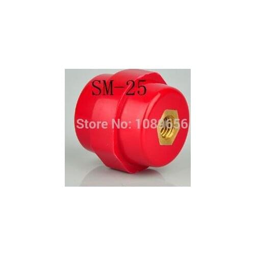 SM-25 5PCS Diameter 6mm Red Resin Enhanced Water Resistant Busbar Support Insulator