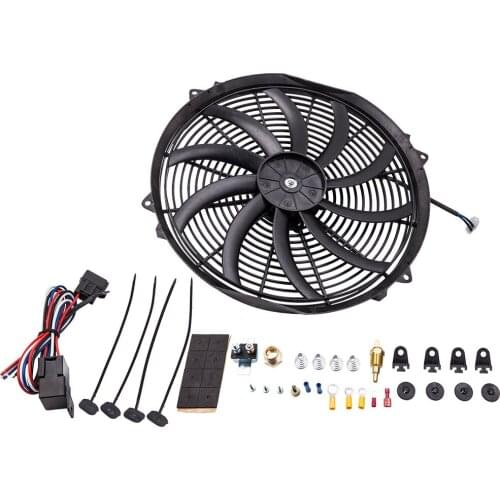 Brand New 16" Inch Electric Radiator Fan 80w 3000+ CFM Thermostat Relay Kit