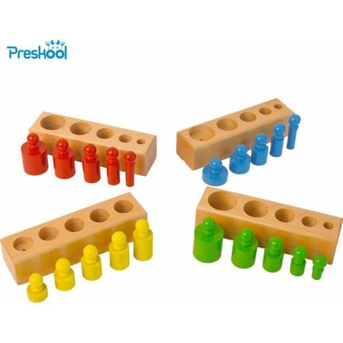Montessori Teaching aids Color home socket cylindrical Mongolian wooden childrens early education puzzle toys