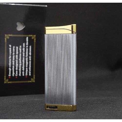 Ultra-thin Metal Cigarette Inflatable Lighters Mini Butane Torch Lighter Portable Ladies Small Gifts Smoking Accessories