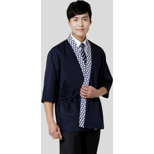 Unisex Japanese Style Food Service Clothing Sushi Chef Jacket New Chef Work Uniform Designed Cook Suit Japanese Kimono AS511