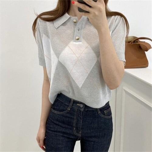French Diamond Knit Top