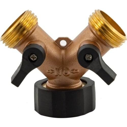 1Pc Y Connector Quick Coupling Drip Irrigation System Adapter 2-way 3/4 Inch Valve Garden Irrigation Switch Threaded Water Hose