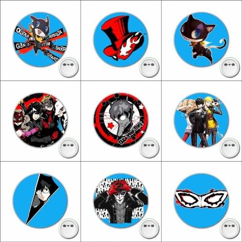 Game Persona 5 Cosplay Badge Cartoon Brooch Pins for Backpacks bags Badges Button Clothes Accessories 1pcs