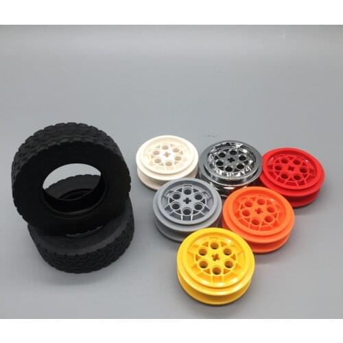 1 unids/lote MOC tecnología bloques de construcción accesorios de ruedas 62,4x20 neumáticos 86652c01 de ruedas 32019+86652