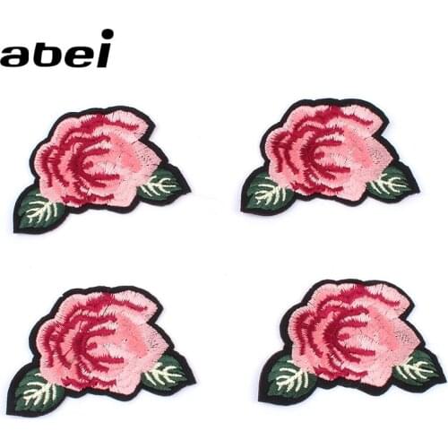10pcs/lot Clothing Flower Patch Iron On Big Peony Flower Stickers Sewing Garments appliques DIY Clothes Badge Jeans Coats Badge