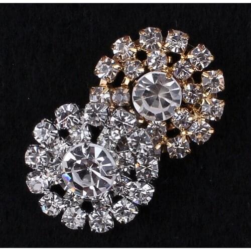 100pcs 19mm Round Acrylic metal Rhinestones button Buckle flat back Accessories hair festival Decor for DIY wedding cards