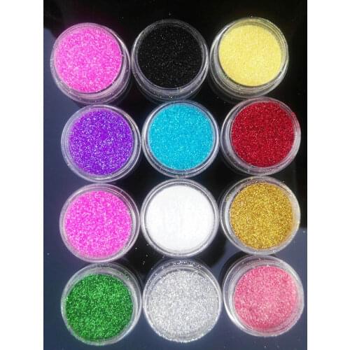 12 Colors/set Nail Glitter Ultra fine 008 Nail Art Decoration Stickers Round Sequins UV Gel Acrylic Glitter Tips,free shipping
