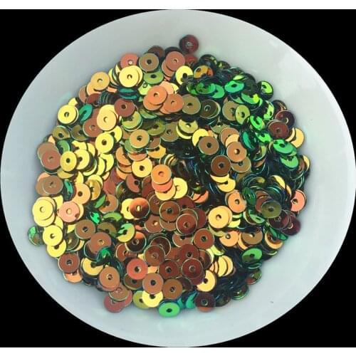 2000pcs(10g) Black With Gold Undertone Color 4mm Flat Round Loose Sequins Paillette Sewing Wedding craft,Garment DIY Accessories
