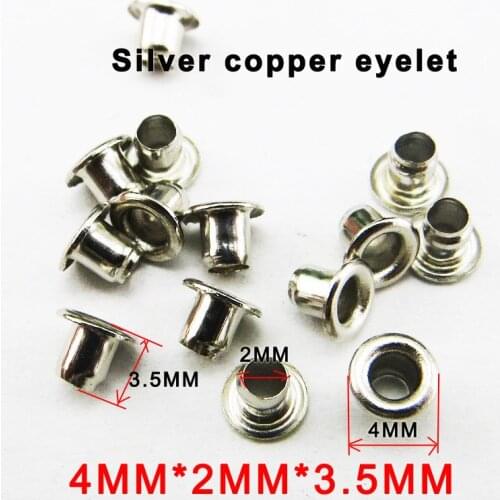 300PCS 4MM*2MM*3.5MM Copper silver EYELET button sewing clothes accessory round buttons leather eyelets ME-066