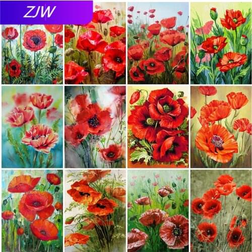 5D DIY Diamond Painting Poppy Hobbies And Crafts Diamond Embroidery Flower Cross Stitch Mosaic Home Decorations
