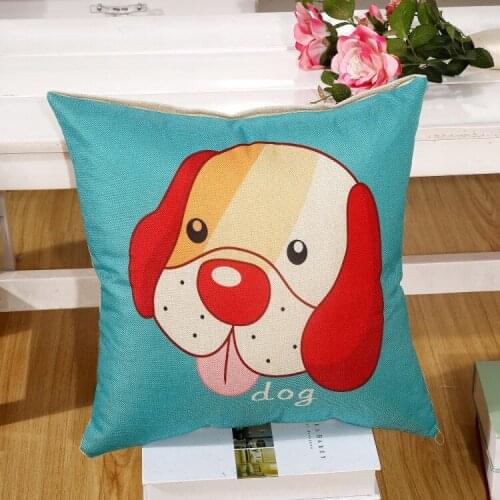 Cojines Decorativos Big Cat Printed Waist Pillow Linen Soft Square Throw Pillow For Home Car Decor Cushion