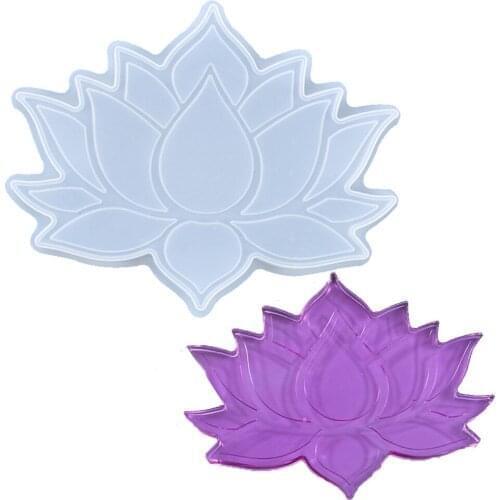 Diy Lotus Silicone Crystal Epoxy Resin Mold Irregular Wave Coaster Mat Casting Mould Handmade Crafts Decor Making Tools