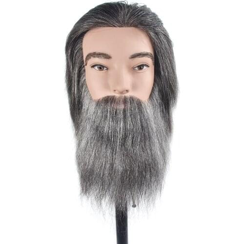 100% Human Hair Man Training Head Hair Mannequin Head Hairdressing Dummy Practice Training Mannequin Doll Head For Cutting