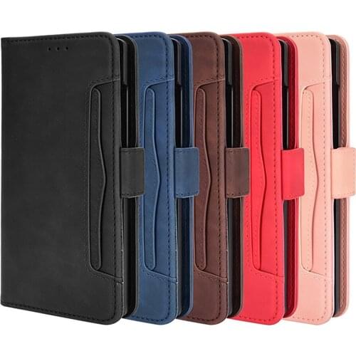 Flip Leather Cover Phone Case Multi-card Slot Wallet Type Protective Cover Protective Shell for LG WING 5G Phone Accessories