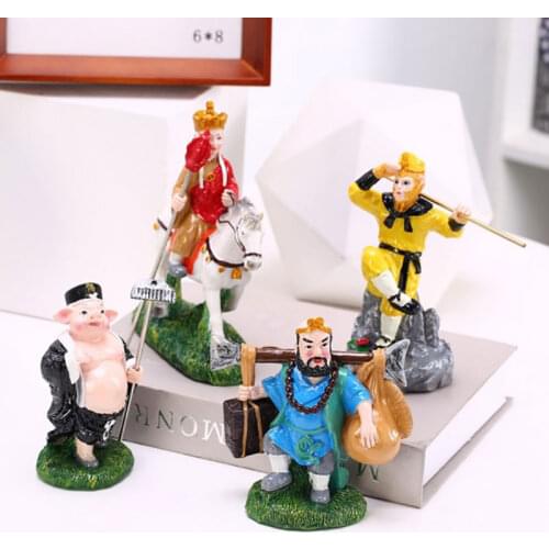 Creative Gifts Chinese Classic Journey To The West Tang Monk Sun Wukong Pig Bajie Sha Monk Monkey king Resin Craft Decoration