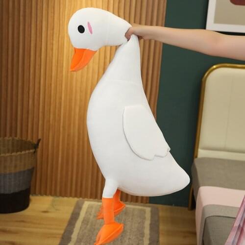 Kawaii Giant Stuffed Goose Plush Toys For Girls Soft Cute Cartoon Yellow Duck Pillow Sleep Cushion Birthday Gifts For Children