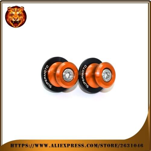 Motorcycle Aluminum Swingarm Spools Slider Stand Screw M10/0.393 inch For KTM 990 690 SUPERMOTO/R accessories Orange With Logo