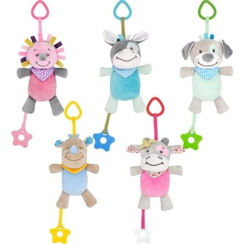 Cartoons Anime Baby Rattles Toys Bed Bell Plush Toys Cute Educational Teether Baby Rattles Toys For 0-12 Months Toddler Toys