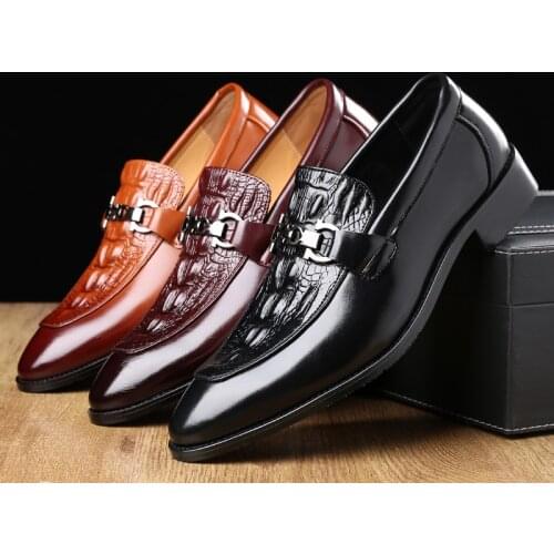 Crocodile Shoes Black Business Shoes Men Oxford Leather Suit Shoes Men Italian Formal Dress Sapato Social Masculino Mariage 2021