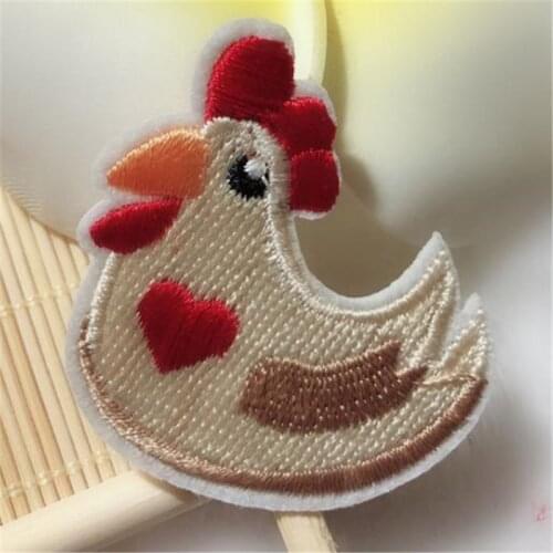 Clothing diy embroidery chicken animal badge iron on patch deal with it biker patches for clothes stickers fabric free shipping