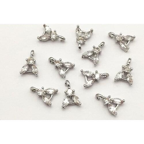 New Arrival!10X7mm 100pcs Cubic Zirconia Copper Connectors For Handmade Necklace Earring DIY Parts Jewelry Findings & Components