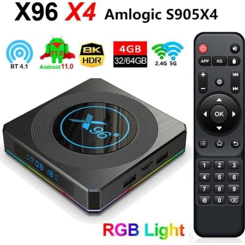 5pcs Smart TV Box Android 11 X96 X4 Amlogic S905X4 4GB 64GB 32GB Wifi 8K Youtube BT Media Player X96X4 TVBOX Set top box