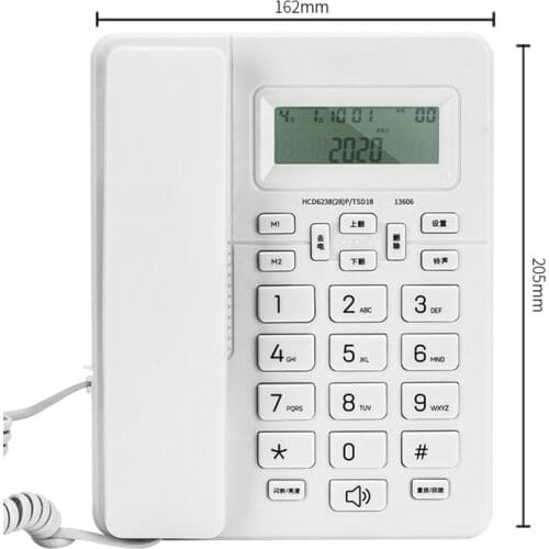 Caller ID Corded Phone with Basic Function, Desktop Landline Telephone, Durable ABS, 5 Levels Brightness for Office