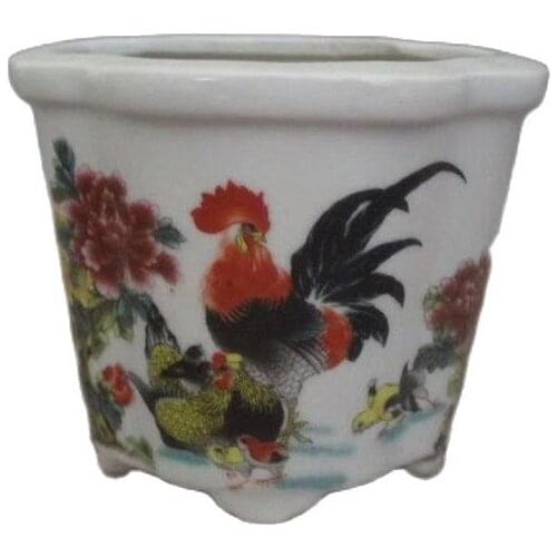 Early collection of bamboo Seven Sages shaped flower pots antique porcelain ornaments