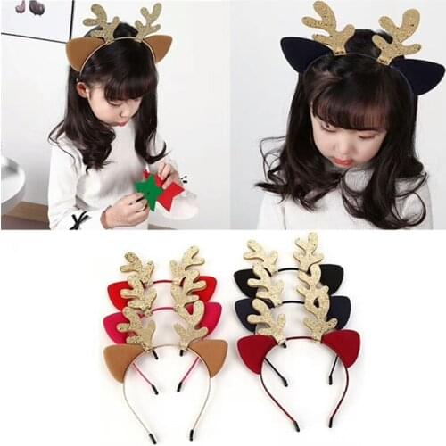 Christmas Headband Antler Xmas Hair Band Clasp Headwear Head Hoop Party Hairband head hoop Christmas Gift