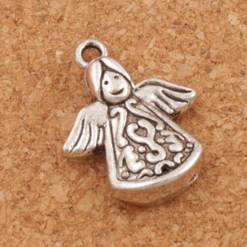 Solar Angel Praying Spacer Charm Beads 18pcs Zinc Alloy Pendants Jewelry DIY L213 21.2x16.3mm